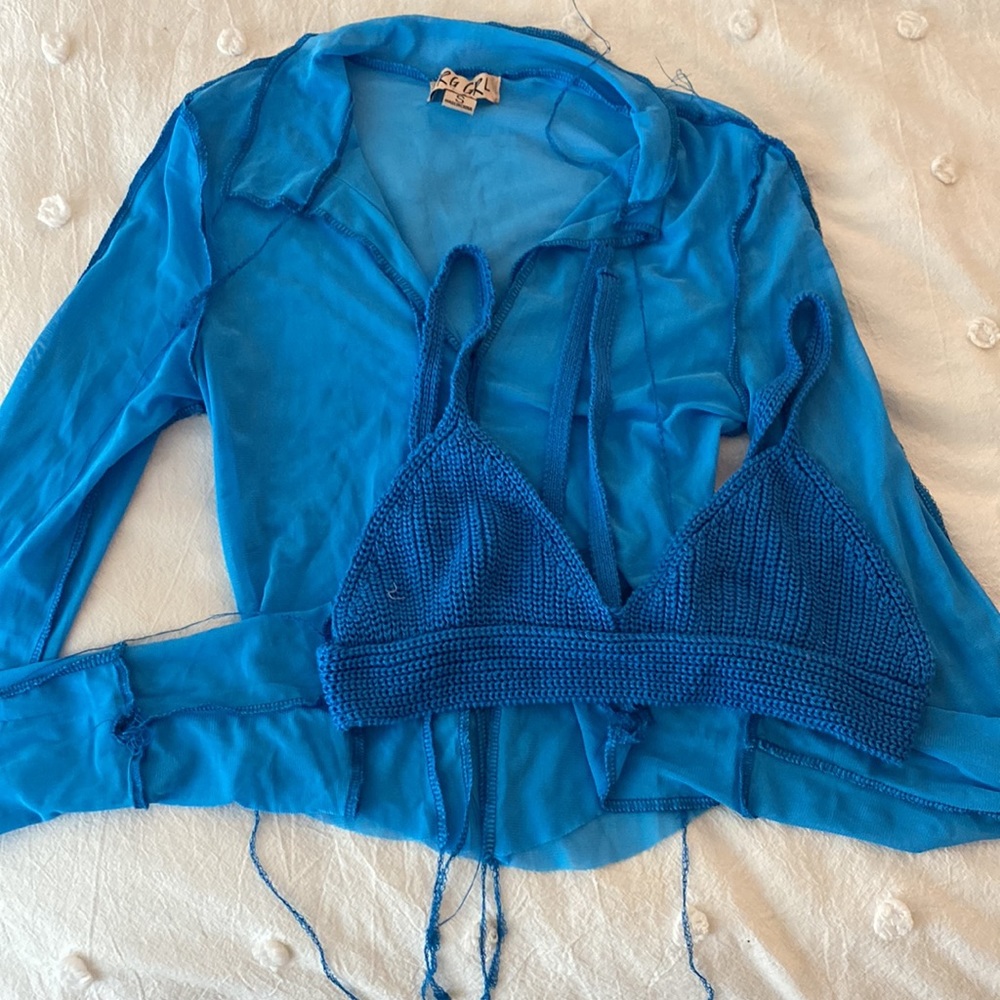 Verge Girl Blue Mesh Top and bralette